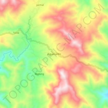 Mapa topográfico Aguinaldo, altitude, relevo