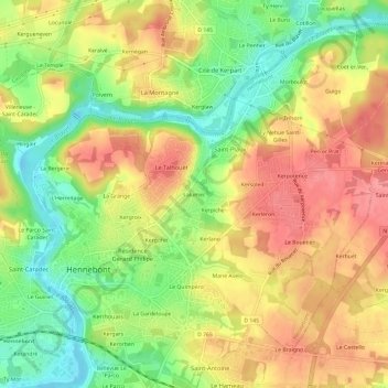 Mapa topográfico Lalumec, altitude, relevo