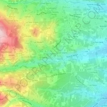 Mapa topográfico Saint-Paul, altitude, relevo