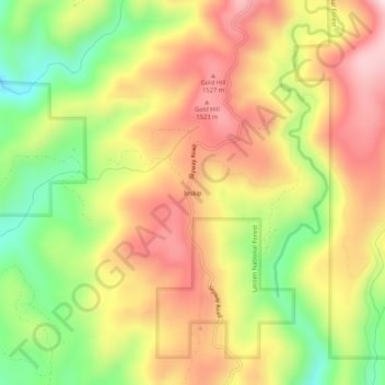 Mapa topográfico Inskip, altitude, relevo