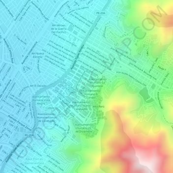 Mapa topográfico 5H', altitude, relevo