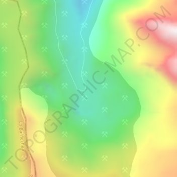 Mapa topográfico Codelco Andina, altitude, relevo