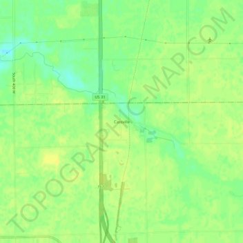 Mapa topográfico Cassville, altitude, relevo