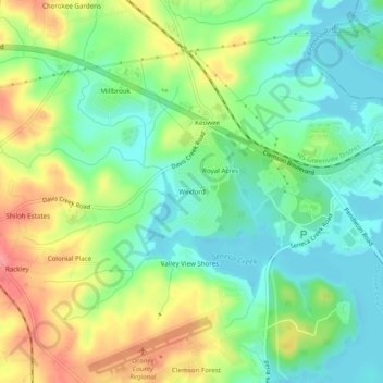 Mapa topográfico Wexford, altitude, relevo
