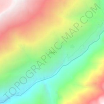 Mapa topográfico Liam, altitude, relevo