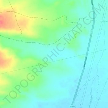 Mapa topográfico Mapocho, altitude, relevo