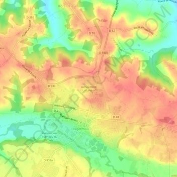 Mapa topográfico Lotissement Lissandre, altitude, relevo
