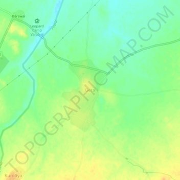 Mapa topográfico Bera, altitude, relevo