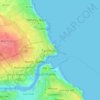 Mapa topográfico Tynemouth, altitude, relevo