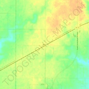 Mapa topográfico Reno, altitude, relevo