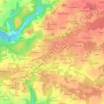 Mapa topográfico La Gare, altitude, relevo