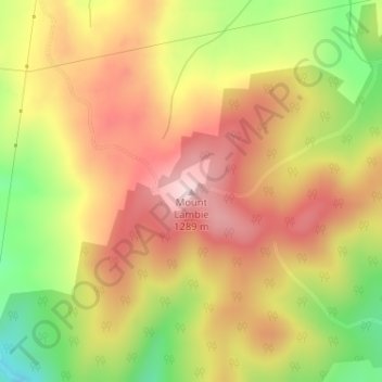 Mapa topográfico Mount Lambie, altitude, relevo