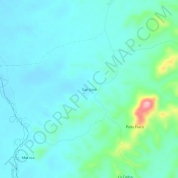 Mapa topográfico San Jose, altitude, relevo