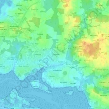 Mapa topográfico La Madeleine, altitude, relevo
