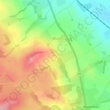 Mapa topográfico Bellshill, altitude, relevo