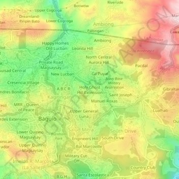 Mapa topográfico Holy Ghost Extension, altitude, relevo