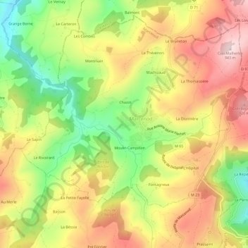 Mapa topográfico Le Roule, altitude, relevo