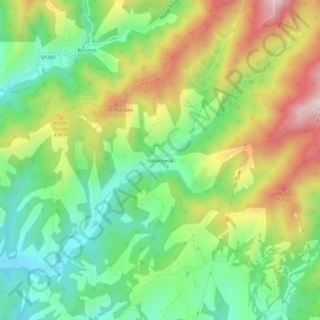 Mapa topográfico Vallurbana, altitude, relevo