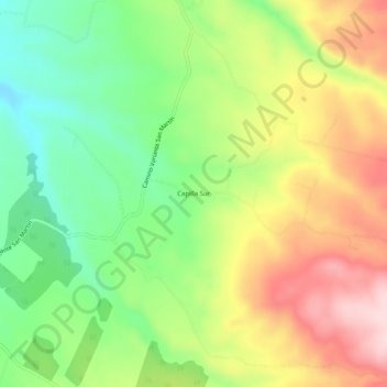 Mapa topográfico Capilla Sur, altitude, relevo