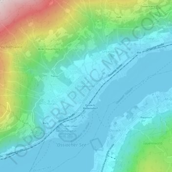 Mapa topográfico Bodensdorf, altitude, relevo