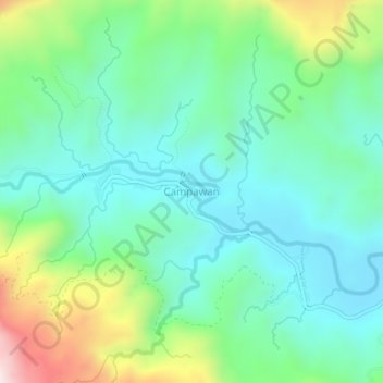 Mapa topográfico Campawan, altitude, relevo