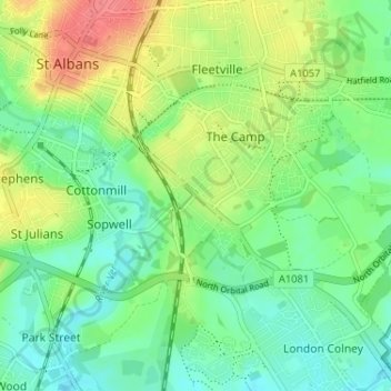 Mapa topográfico Milehouse, altitude, relevo