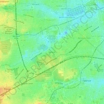 Mapa topográfico Berliquet, altitude, relevo