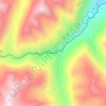 Mapa topográfico Muchac, altitude, relevo