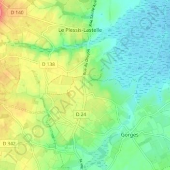 Mapa topográfico La Villette, altitude, relevo