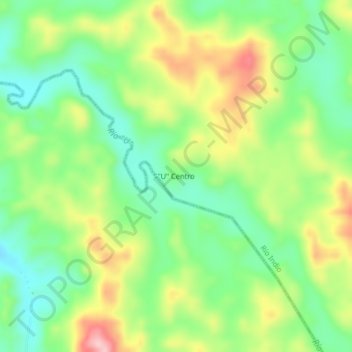 Mapa topográfico "U" Centro, altitude, relevo