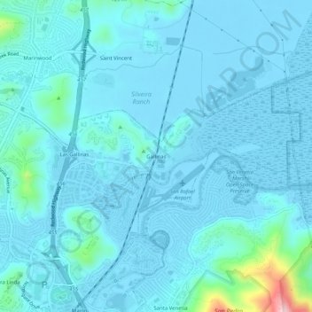 Mapa topográfico Gallinas, altitude, relevo