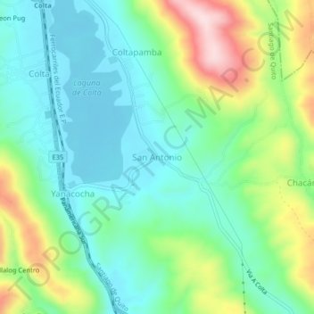 Mapa topográfico San Antonio, altitude, relevo