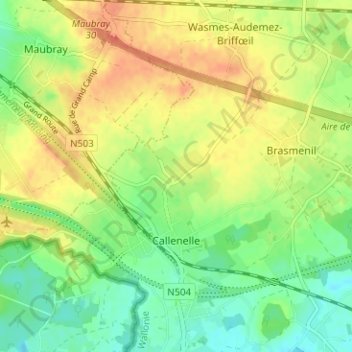 Mapa topográfico Audemetz, altitude, relevo
