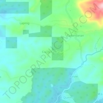Mapa topográfico Cocok-Cabitan, altitude, relevo