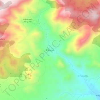 Mapa topográfico El Daimuz, altitude, relevo