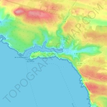 Mapa topográfico Bonifacio, altitude, relevo