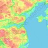 Mapa topográfico Aarhus, altitude, relevo