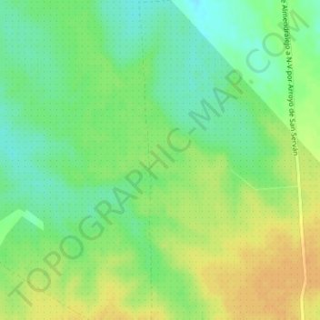 Mapa topográfico Cora de Arriba, altitude, relevo