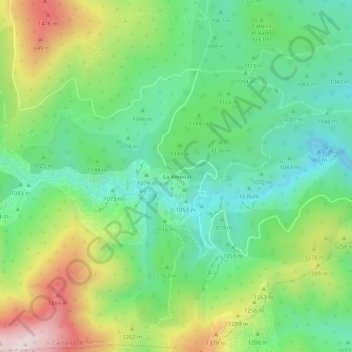 Mapa topográfico La Vereda, altitude, relevo