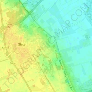 Mapa topográfico Bonnen, altitude, relevo