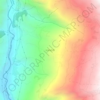 Mapa topográfico Tamakoshi, altitude, relevo