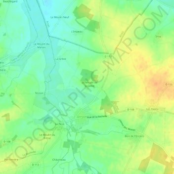 Mapa topográfico La Fabrique, altitude, relevo