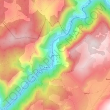Mapa topográfico Hauterives, altitude, relevo