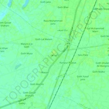 Mapa topográfico Ranipur, altitude, relevo