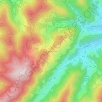 Mapa topográfico La Haute Broque, altitude, relevo