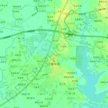 Mapa topográfico 坡下湾, altitude, relevo