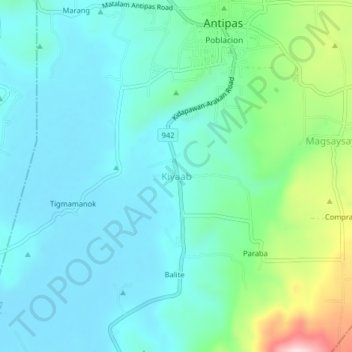 Mapa topográfico Kiyaab, altitude, relevo