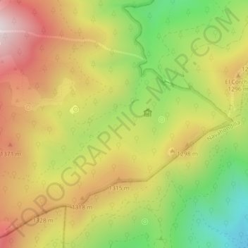 Mapa topográfico El Castañar, altitude, relevo