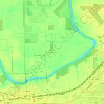 Mapa topográfico Cumings, altitude, relevo