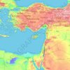Mapa topográfico Cyprus, altitude, relevo
